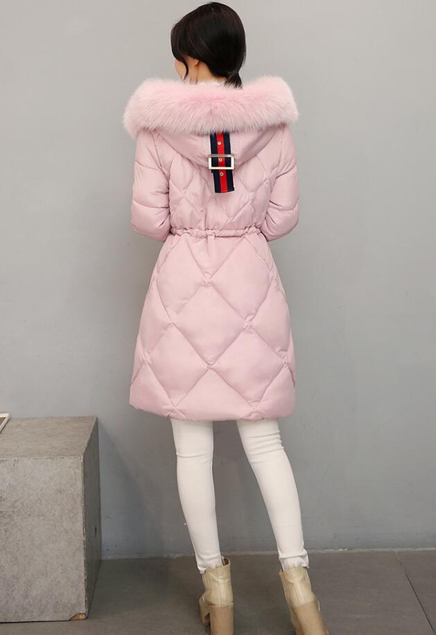 Fashion cotton-padded clothes autumn and winter new Korean long style ladies' cotton-padded clothes thickened slim women's large size coat