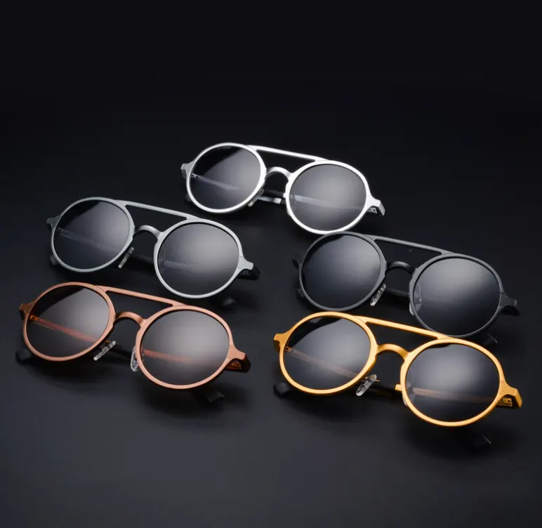 New Men's Polarized Sunglasses Vintage Round Frame Fashion Aluminum