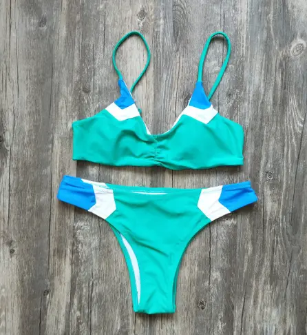 Sexy European and American bikini color matching swimsuit swimsuit