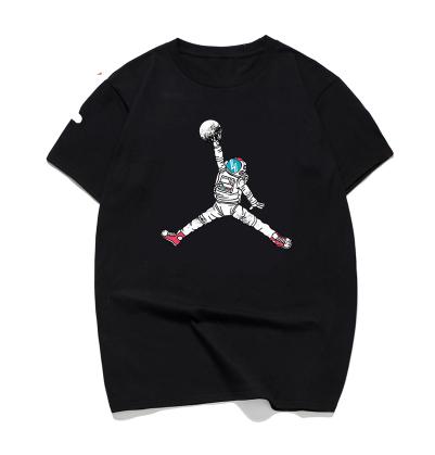 Fashion trend hip hop astronaut space slam dunk shirt men and women round neck casual wild Korean BF Harajuku