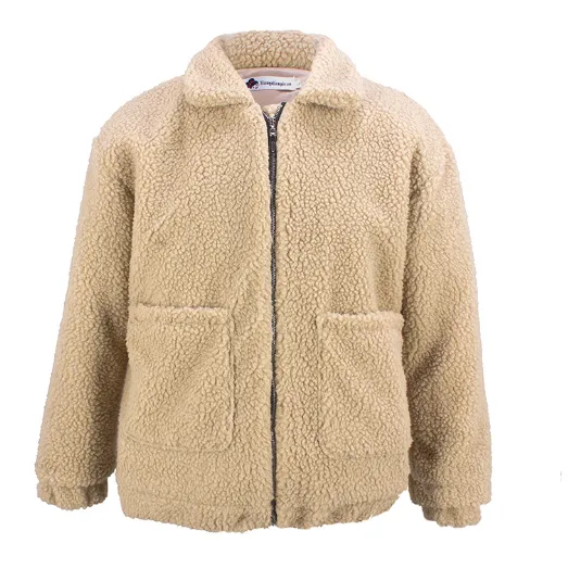shearling coat jacket women autumn winter warm thick plush coat Beige - Shop at LoveMi
