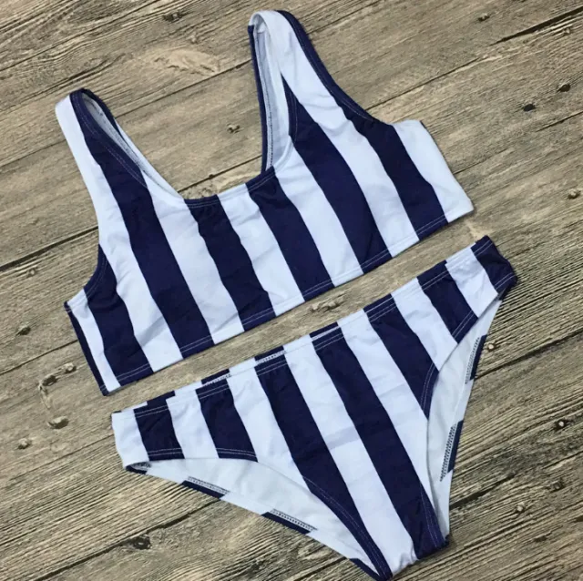 Europe and America sexy striped split bikini Stripe S - Shop at LoveMi
