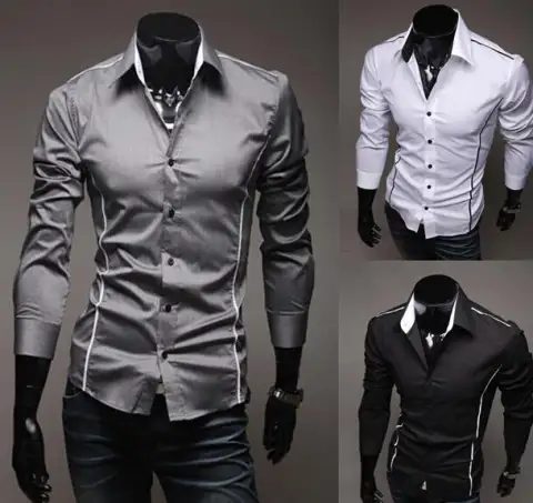 Men Shirt Fashion Cotton Slim Men Long Sleeve High
