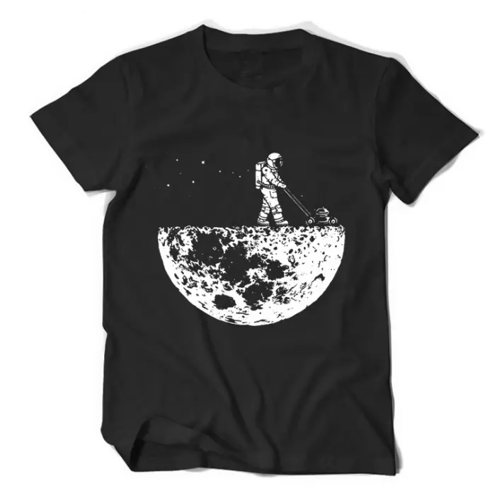 Develop the Moon T-shirts Men Creative Design Summer Casual