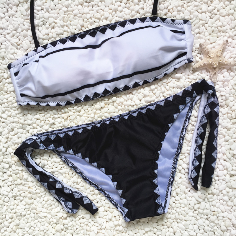 Sexy Strapless Bikini set swimsuit Women strapless Swimwear tie side bikini bottom Bathing Suit Beachwear swim suit 2021 Sexy Strapless Bikini Set - Shop at LoveMi