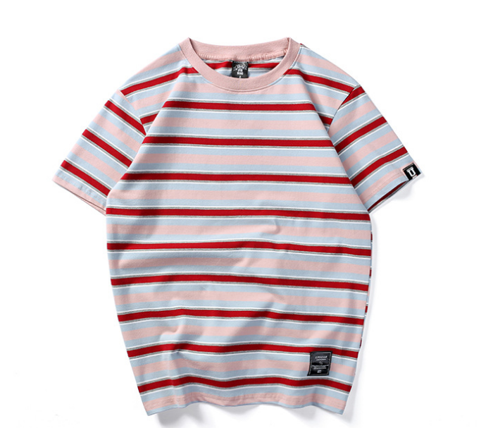 Harajuku Stripes T-shirt Men's T-shirt Casual Short Sleeve Summer Hip Hop T-shirt Streetwear Casual Tops Black White Green