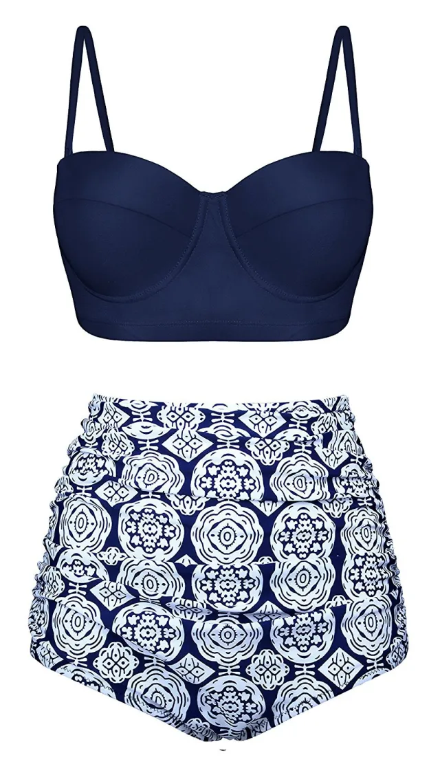 High Waist Bikinis Women Swimsuit Plus Size Swimwear Bathing Suits Retro Floral Push Up Bikini Set Beach Wear Biquini Floral - Shop at LoveMi