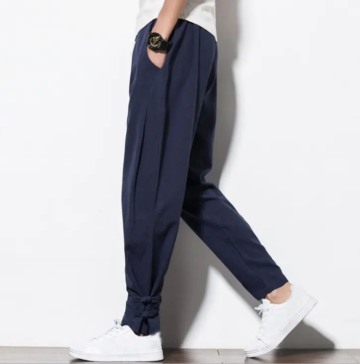 Autumn Harem Pants Menpure Linen Hemp Hip Hop Loose
