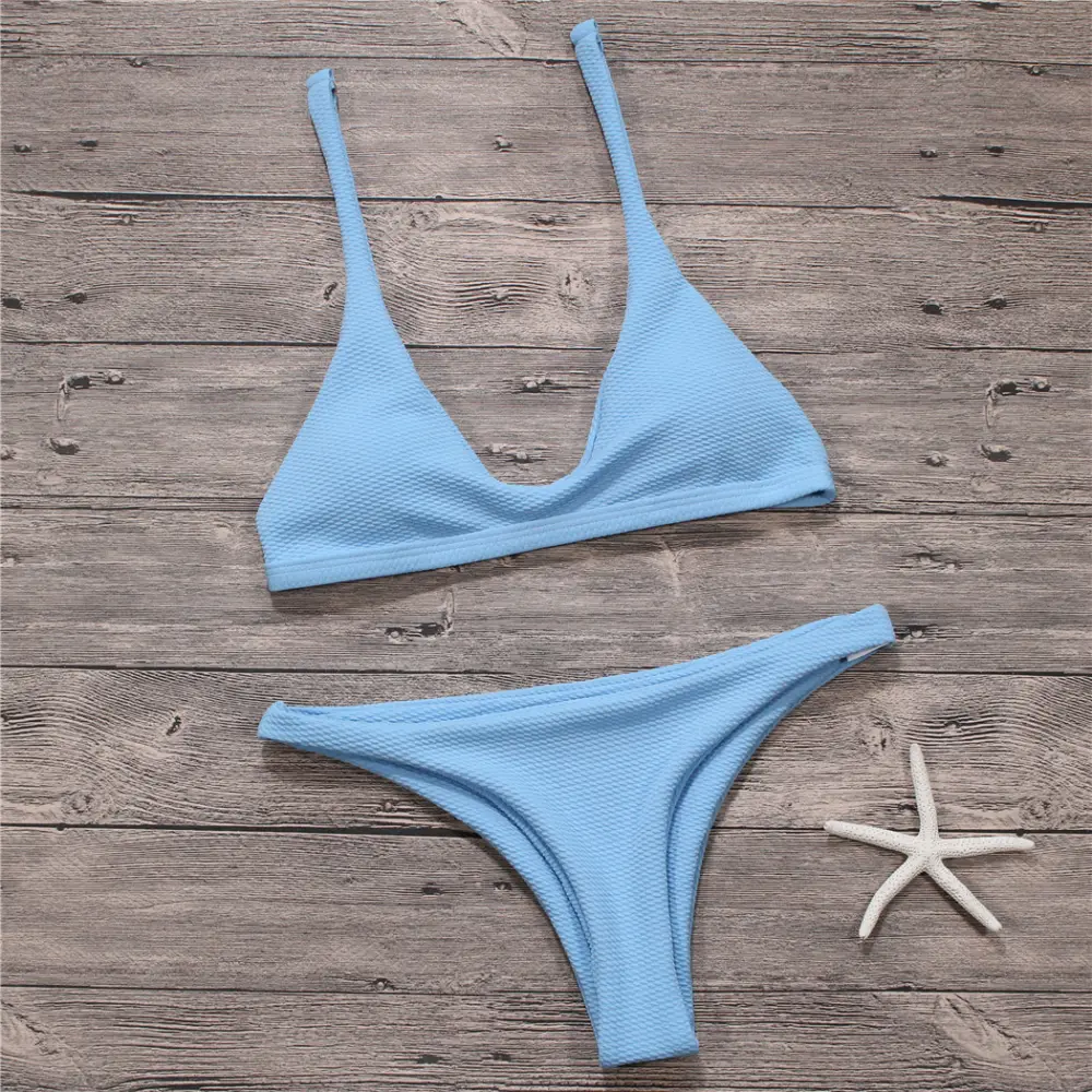 Sexy Bikinis Women Swimsuit Solid Bathing Swim Suit Bikini