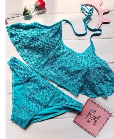 Europe and America sexy multicolor mesh bikini ladies sexy swimsuit Multicolor - Shop at LoveMi