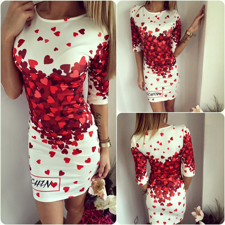 Ladies printed large size dress
