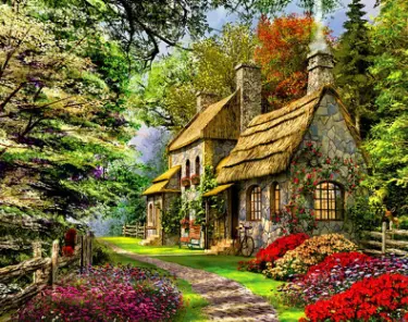 Malen nach Zahlen - Haus im Wald