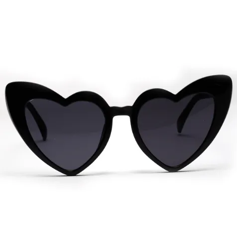 Love Sunglasses Big Heart Sunglasses Europe and America Popular Heart Shape Glasses Bright Black - Shop at LoveMi