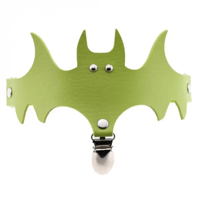 Personality exaggerated Halloween Christmas legs bat wings leather garter socks clip leg ring Green - Shop at LoveMi