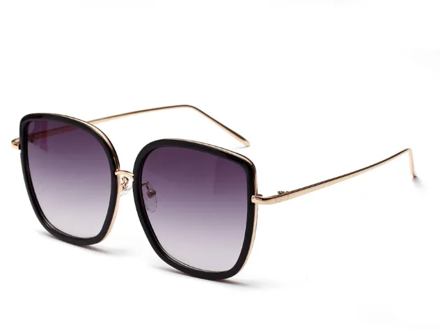 Big Square Sunglasses Women Transparent Frame Ocean Color Lens Glasses Vintage Sunglasses Black - Shop at LoveMi