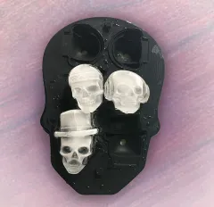 Creative 3D Skull Mould Ice Cube Tray Silicone Mould Soap Candle Moulds Sugar Craft Tools Bakeware Chocolate Moulds - 18.2X12.7X4 - View 1