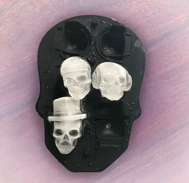 Creative 3D Skull Mold Ice Cube Tray Silicone Mold Soap Candle Moulds Sugar Craft Tools Bakeware Chocolate Moulds 18.2X12.7X4 - Shop at LoveMi