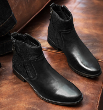 High-top men's shoes boots Korean version of the trend of British retro leather increased Martin boots