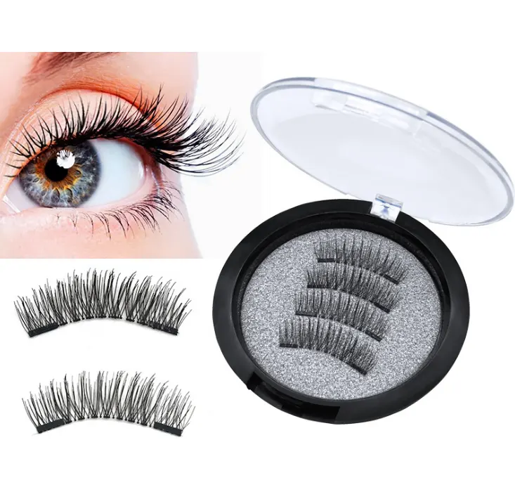 3D Double Magnet False Eyelashes 24P Mascara Free Magnetic