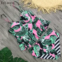 Sexy Bikini Swimwear Women Push Up Swimsuit High Waisted Bathing Suit Floral Biquini Two Piece Bikinis Tankini Beachwear - Floral - View 1