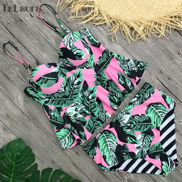 Sexy Bikini Swimwear Women Push Up Swimsuit High Waisted Bathing Suit Floral Biquini Two Piece Bikinis Tankini Beachwear Floral - Shop at LoveMi