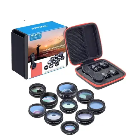 APEXEL Phone Lens Kit Universal 10 in 1 Fisheye