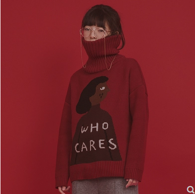 With a viscount original product odd/winter clothing maker black turtleneck female couples tide