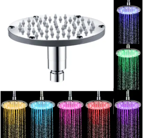 Colorful 7 Colors Change LED Shower Head Bathroom Shine