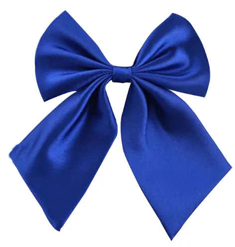 Women's professional dress female college wind Japanese and Korean version of the student bank hotel bow tie collar flower - Royal Blue
