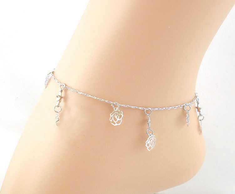 Simple rose bracelet and anklet