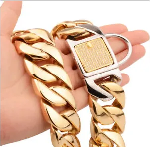 Stainless steel titanium steel gold encryption chain Gold - Shop at LoveMi