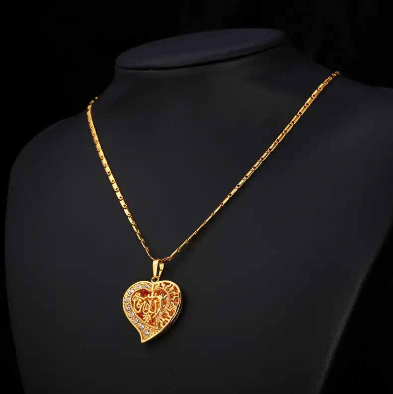Gold Silver Crystal Heart Ornament