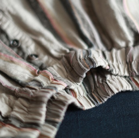 Retro cotton and linen women's cropped trousers loose harem pants linen pants literary striped casual pants