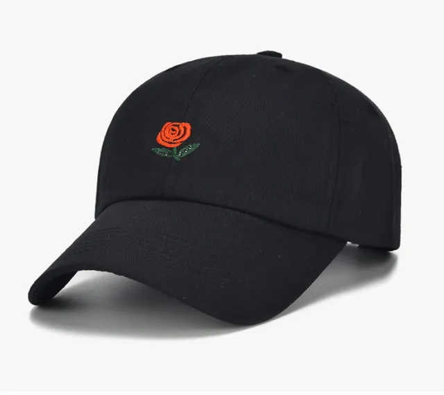 Flag Striped Male and Female Students Winter Personality Embroidery Duck Tongue Bend along Baseball Hip Hop Hat Soft Top Black - Shop at LoveMi
