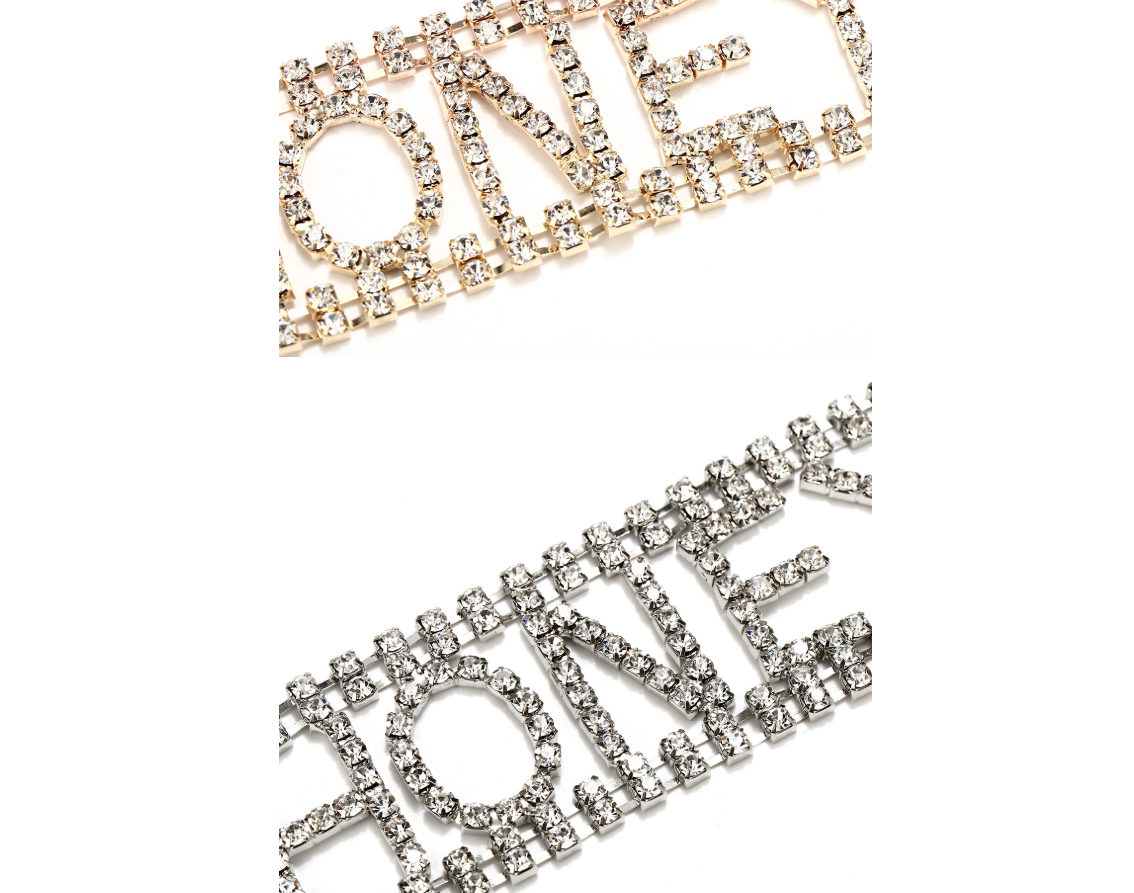 Punk Exaggerated Super Nightclub Items With Diamonds Rhinestone Letter Necklace Chain Collar