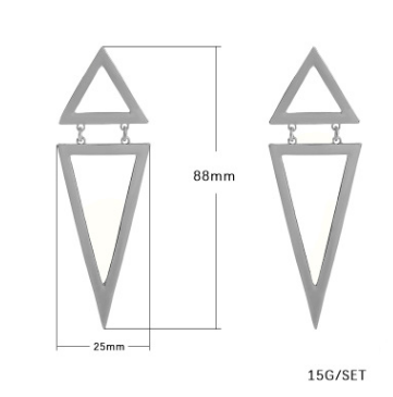 Exaggerated European and American personality full size triangle earrings large hollow earrings earrings