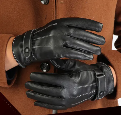Winter Plus Velvet Warm Leather PU Outdoor Riding Sports