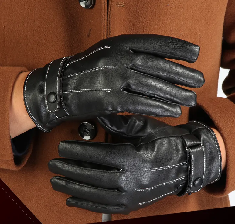Winter Plus Velvet Warm Leather PU Outdoor Riding Sports