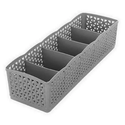 Plastic Stackable Organizer 5 Cells Finishing Box for Socks Underwear Gray - Shop at LoveMi