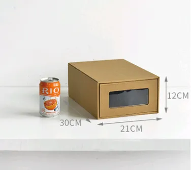 Thicken drawer shoe box transparent shoe box men and women drawer shoe storage box kraft paper shoe box Flats - Shop at LoveMi