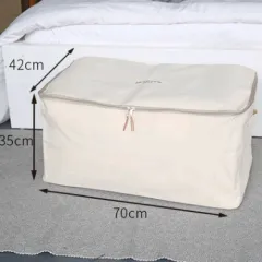 Thick canvas storage box clothes finishing storage bag with cover zipper quilt storage bag - Oversized - View 1