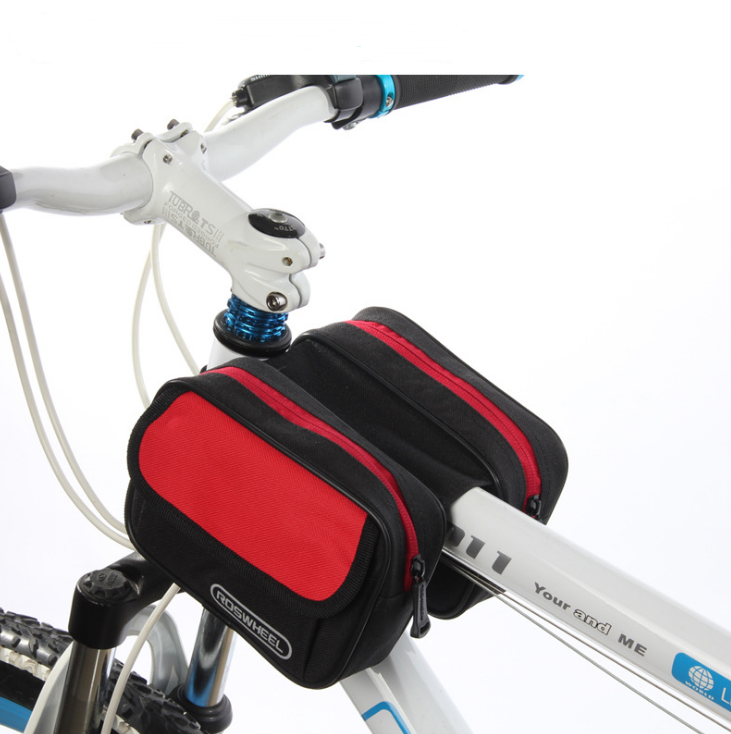 Bicycle bag front beam bag saddle bag mountain bike equipment riding bag on tube bag bicycle accessories bag — foto 8