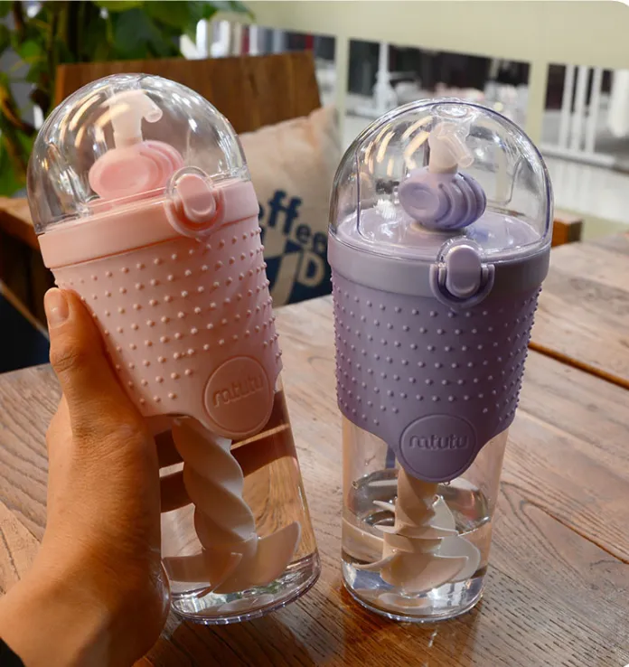 500ML Kids Plastic Water bottles Protein Shaker Blender Bottles with straw BPA Free Portable Sport My Water bottles – image 5