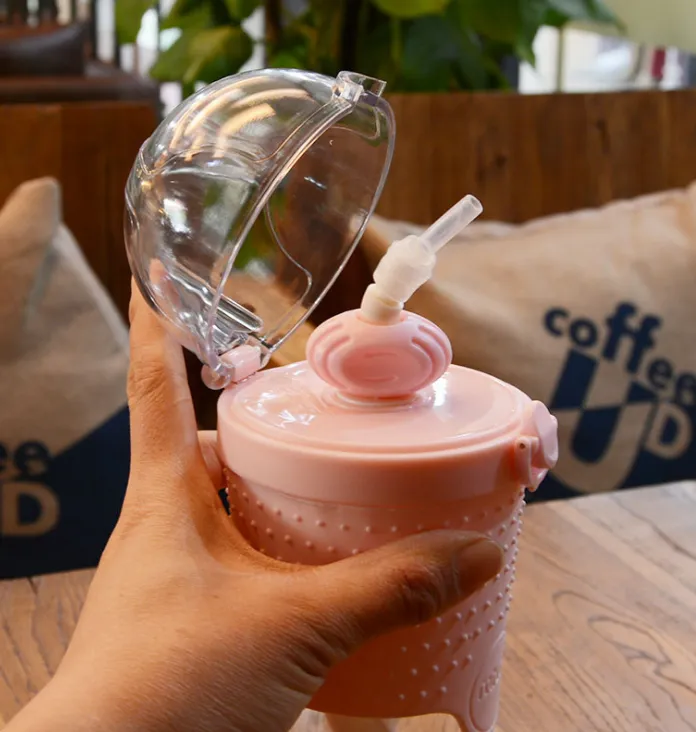 500ML Kids Plastic Water bottles Protein Shaker Blender Bottles with straw BPA Free Portable Sport My Water bottles – image 2