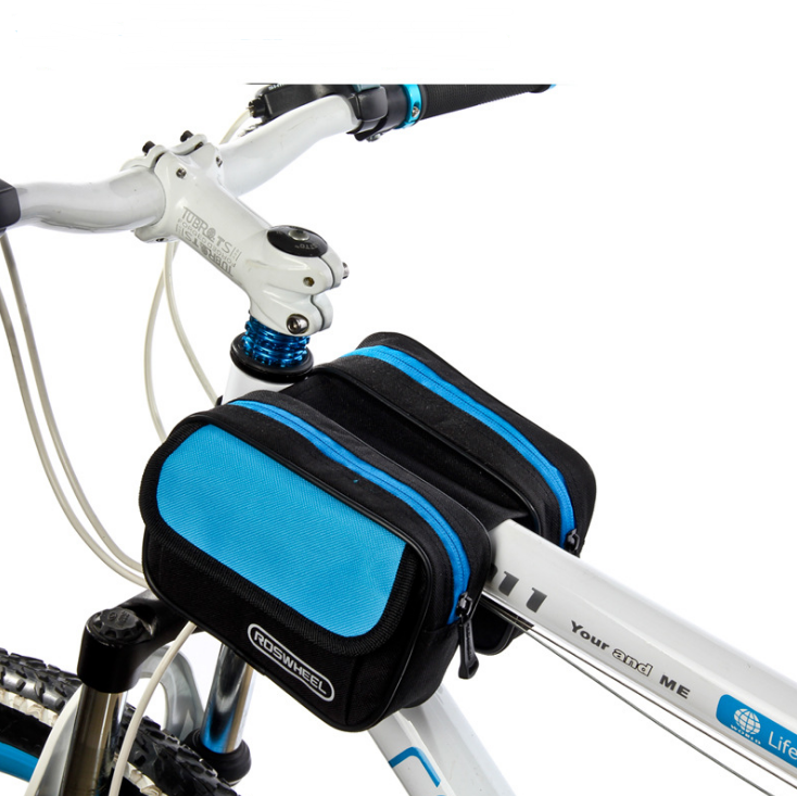 Bicycle bag front beam bag saddle bag mountain bike equipment riding bag on tube bag bicycle accessories bag — foto 2