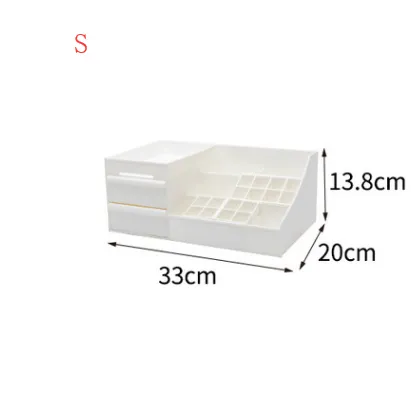 Desktop Cosmetics Storage Box Drawer Large Plastic Dressing Table Jewelry Box Storage Box - White Lipstick