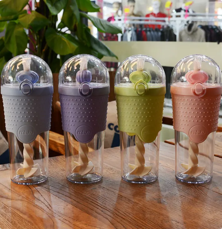 500ML Kids Plastic Water Bottles Protein Shaker Blender