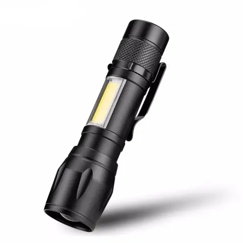 Daily carrying mini telescopic COB glare aluminum alloy LED flashlight