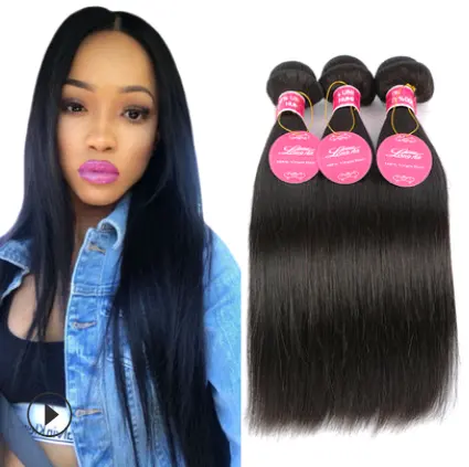 Real human hair straight wave curtain natural
