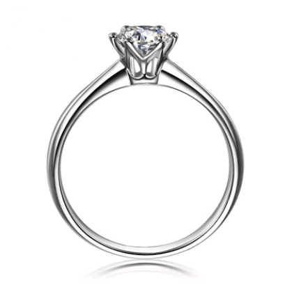 Jewelry S925 sterling silver jewelry SONA diamond ring 1 carat six-claw female crown simulation diamond ring ring